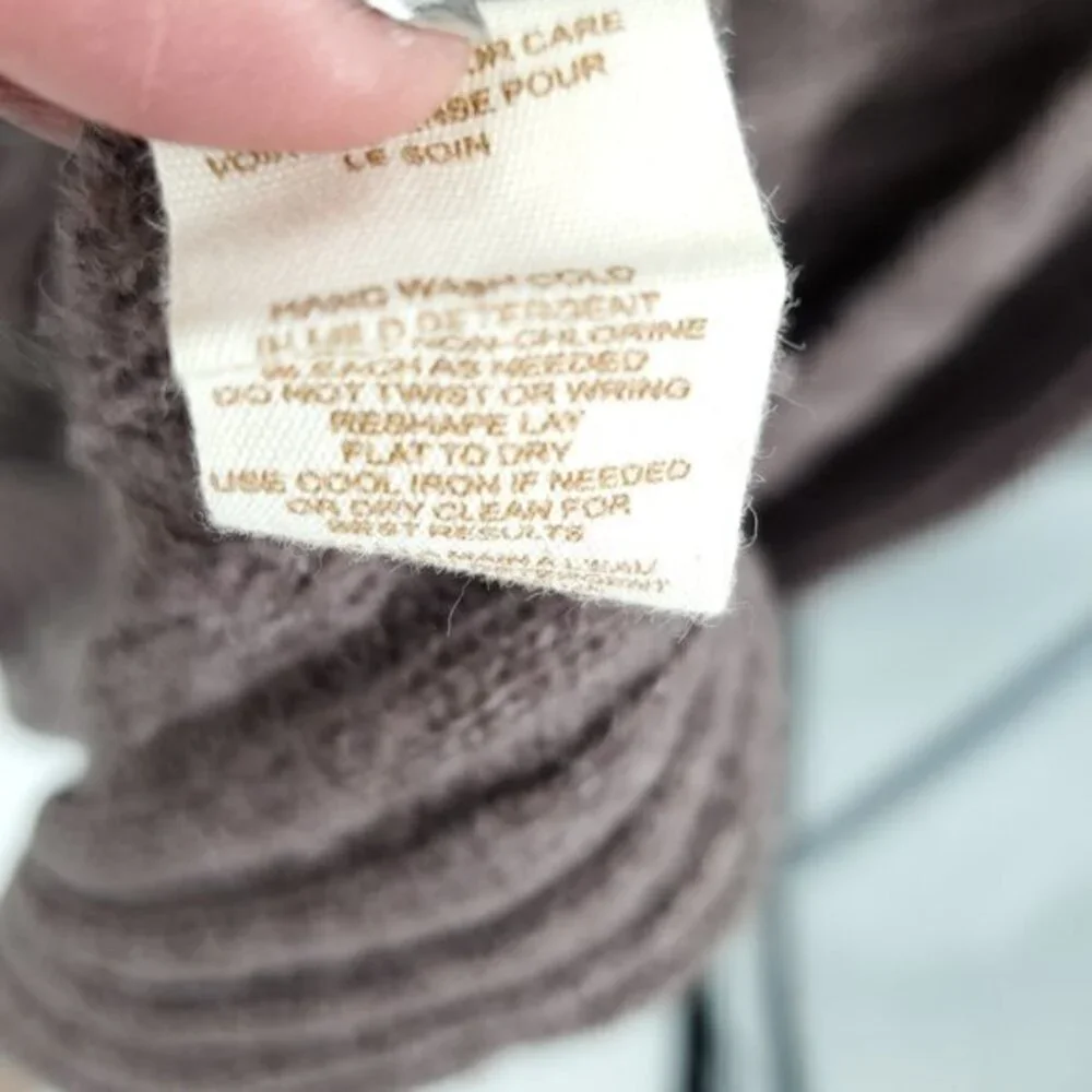 *Repair* Free People Oversized Ribbed Knit Open Cardigan S Blackberry Heather